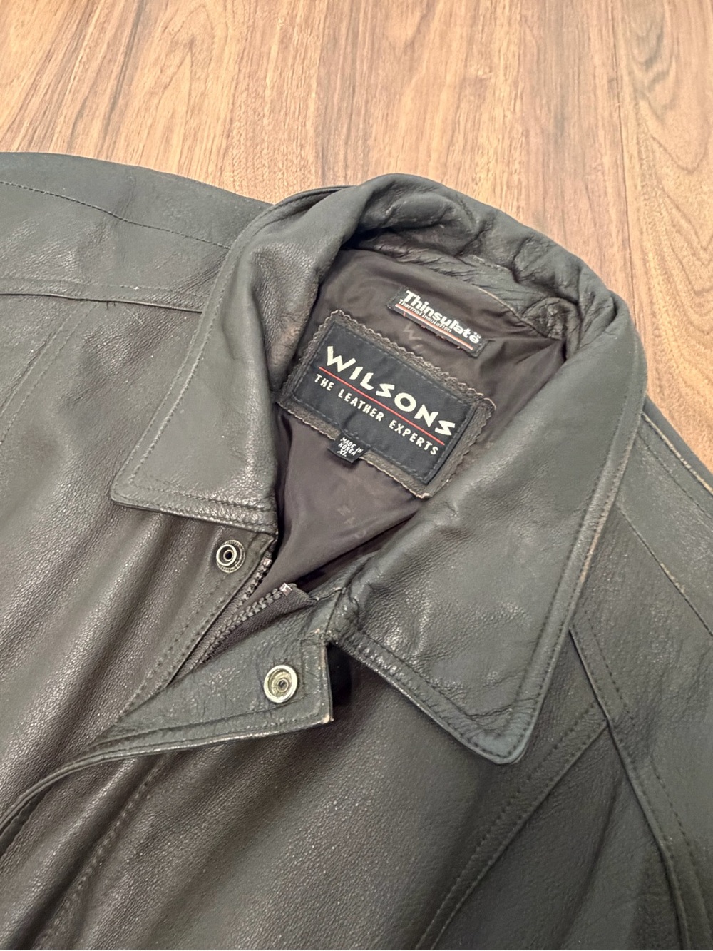 Vintage Wilson Brown Leather Bomber Jacket Thinsulate Mens XL Made in Korea